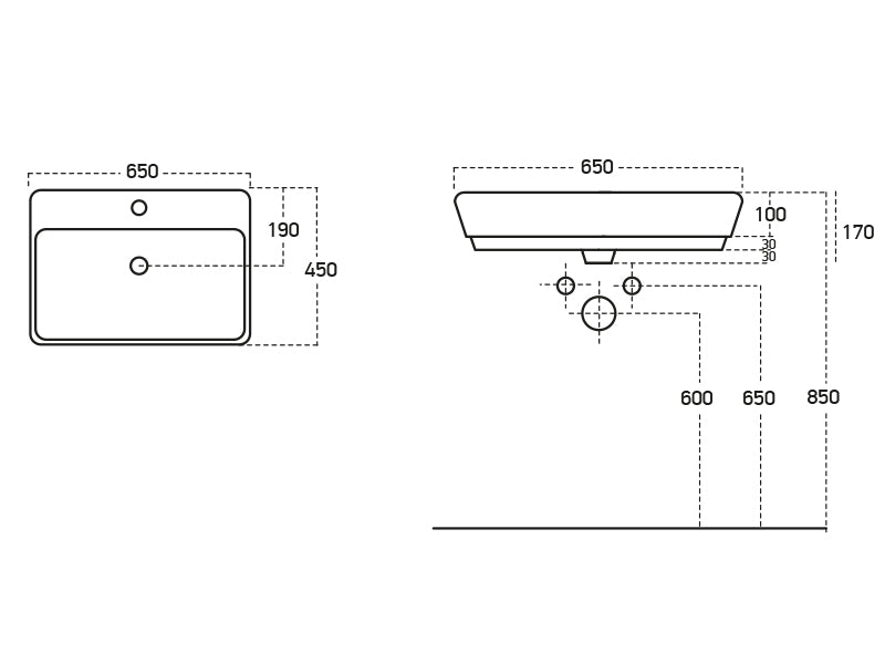 Lucco Mita Tezgah ustu Lavabo 65 cm, Mat Petrol Mavi