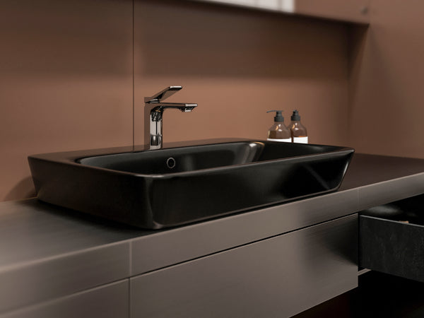 Lucco Mita Tezgah ustu Lavabo 65 cm, Parlak Siyah