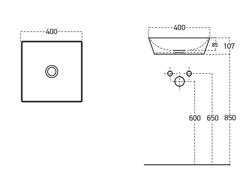 Lucco Decente Çanak Lavabo 40 cm, Mat Latte