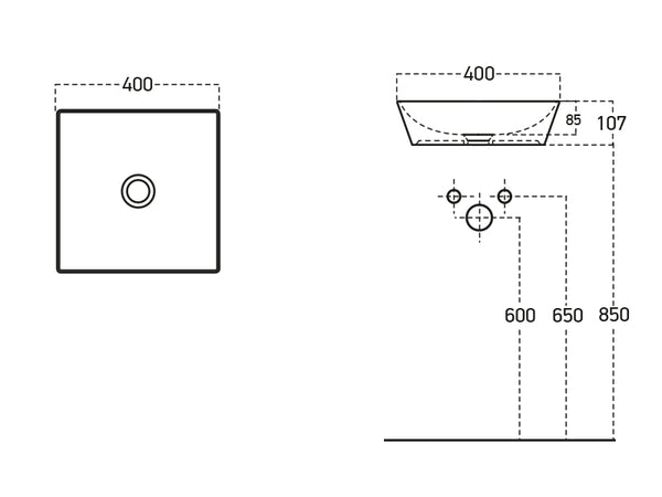 Lucco Decente Çanak Lavabo 40 cm, Mat Latte