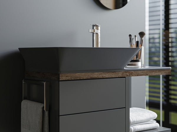 Lucco Poise-X Etajerli Lavabo 80 cm, Mat Antrasit