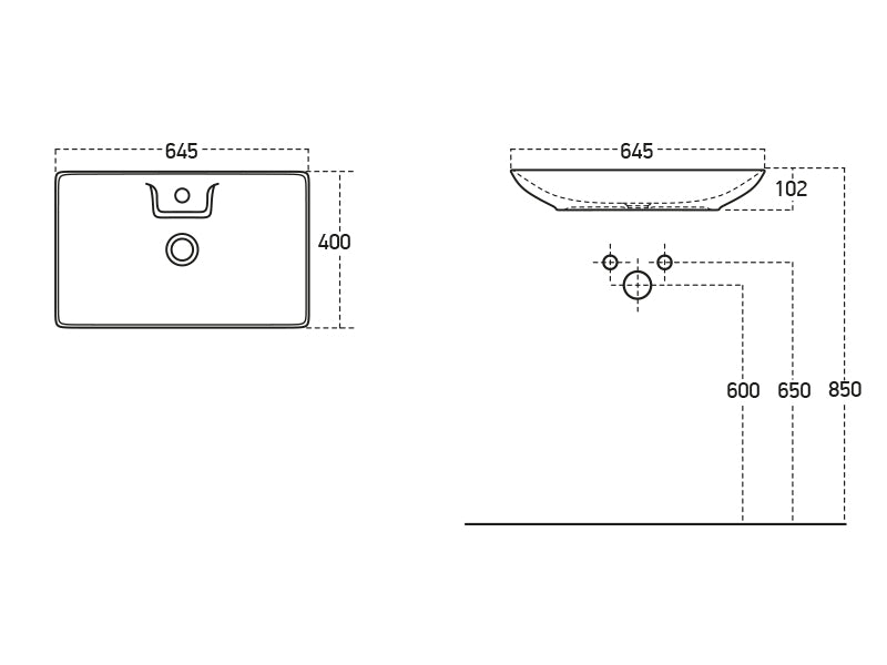 Lucco Perla Tezgah ustu Lavabo 65 cm, Mat Latte