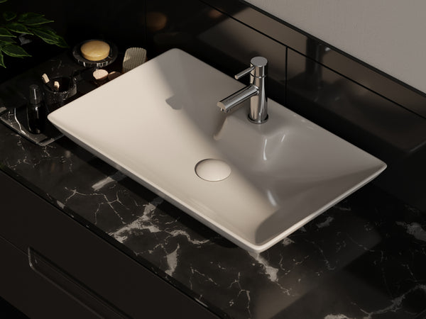 Lucco Perla Tezgah ustu Lavabo 65 cm, Mat Latte