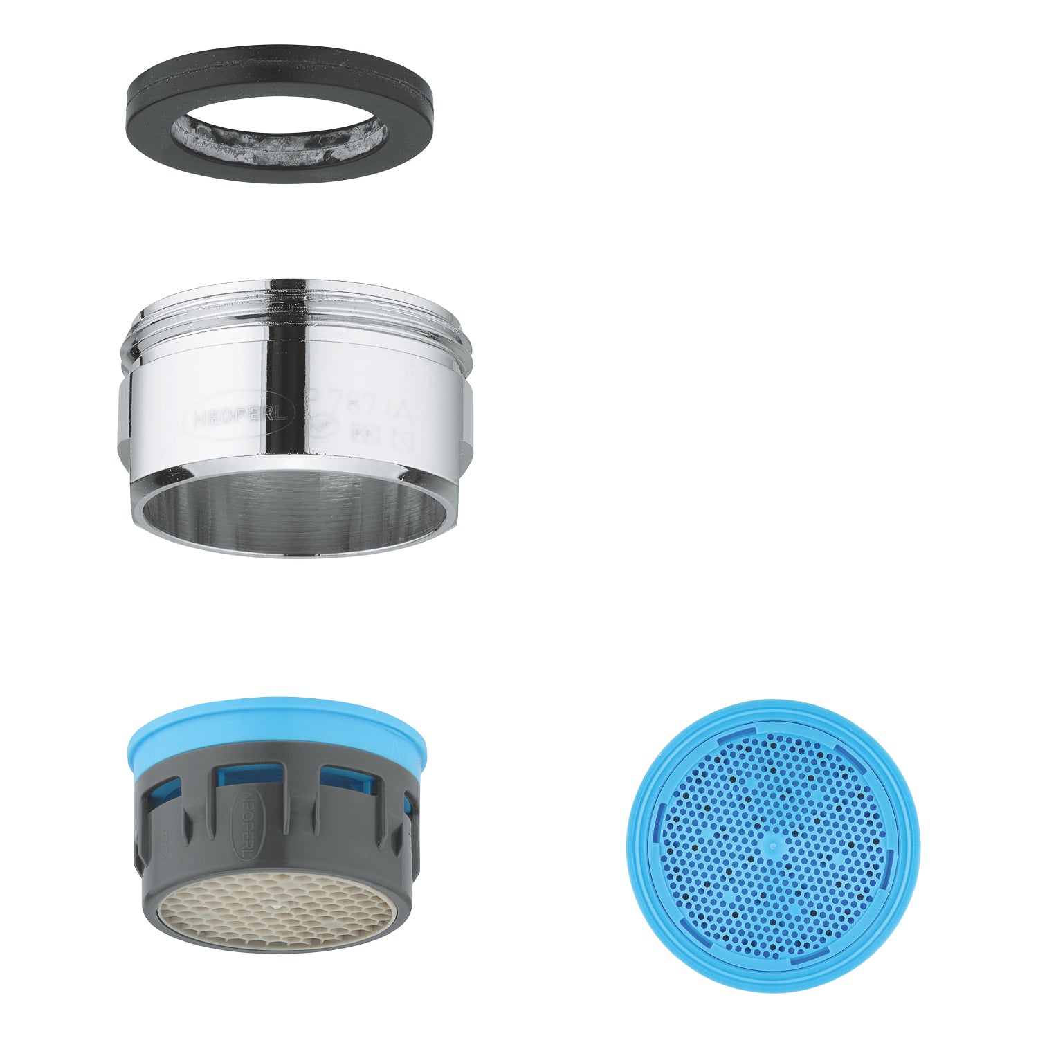 Grohe Lavabo Bataryası Perlatörü Gizli Oynar Başlıklı M24 X1 Dış Dişli Krom - 64451000 - alternatif görünüm - GROHE 64451000