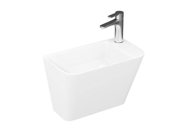 Lucco Primo Asma Monoblok Lavabo 28 cm, Mat Beyaz