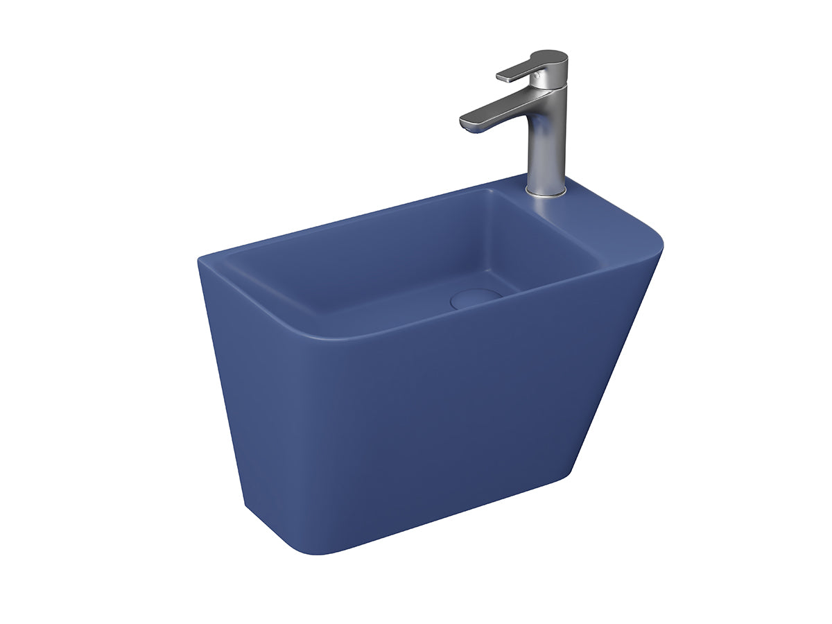 Lucco Primo Asma Monoblok Lavabo 28 cm, Mat Petrol Mavi