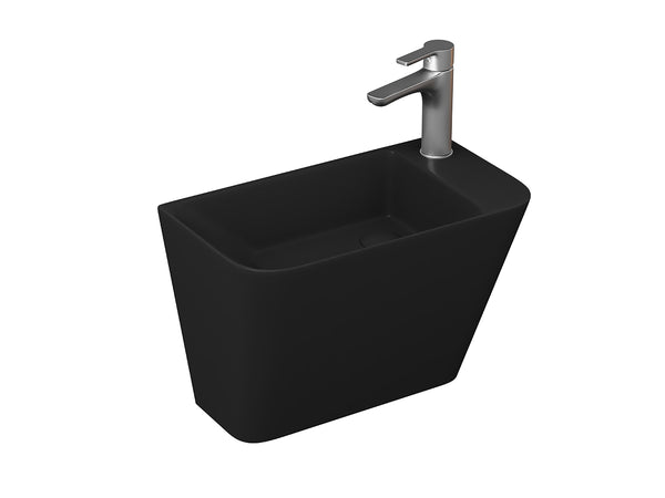 Lucco Primo Asma Monoblok Lavabo 28 cm, Mat Siyah