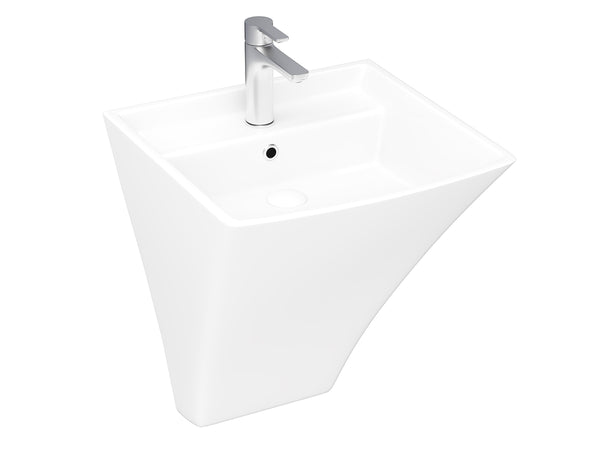 Lucco Loop Asma Monoblok Lavabo 50 cm, Parlak Beyaz