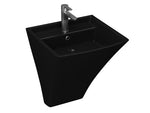 Lucco Loop Asma Monoblok Lavabo 50 cm, Parlak Siyah