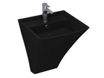 Lucco Loop Asma Monoblok Lavabo 50 cm, Mat Siyah
