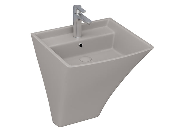 Lucco Loop Asma Monoblok Lavabo 50 cm, Mat Latte
