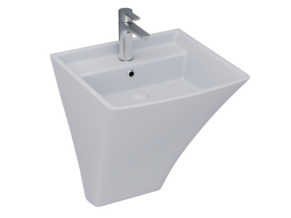 Lucco Loop Asma Monoblok Lavabo 50 cm, Mat Gumus Gri