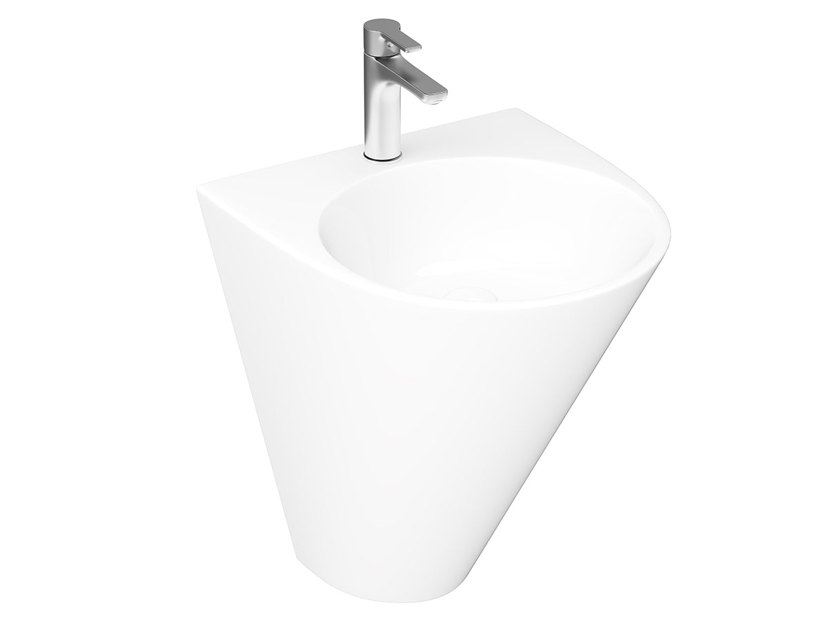 Lucco Garcia Asma Monoblok Lavabo 48 cm, Parlak Beyaz