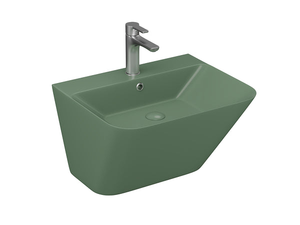 Lucco Moena Asma Monoblok Lavabo 55 cm, Mat Yesil