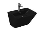 Lucco Moena Asma Monoblok Lavabo 55 cm, Parlak Siyah