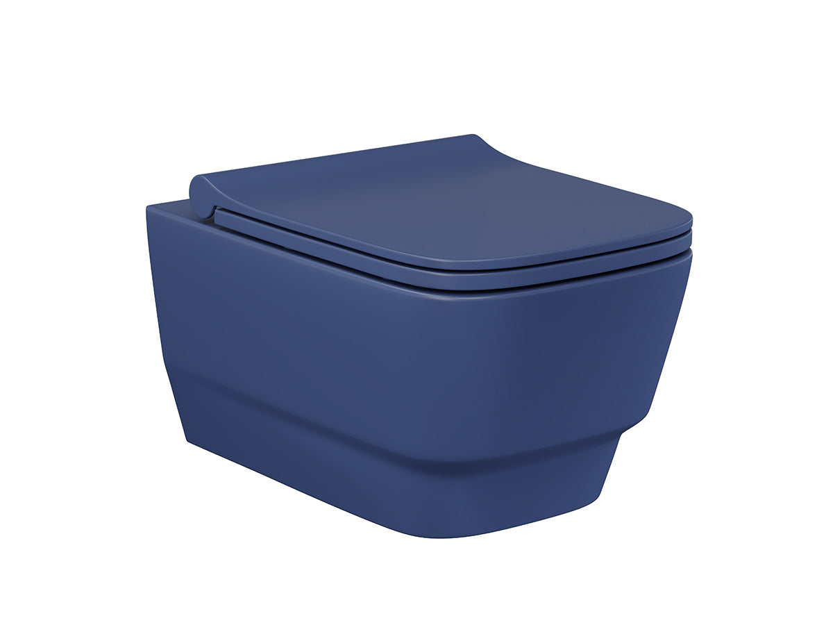 Lucco Bello Rimless Asma Klozet Seti Mat Petrol Mavi 53 cm
