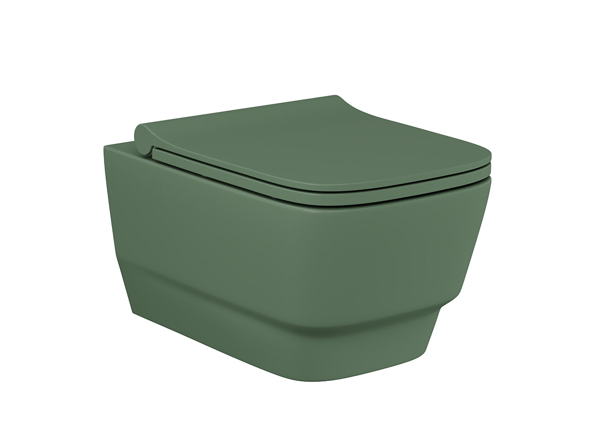 Lucco Bello Rimless Asma Klozet Seti Mat Yesil 53 cm