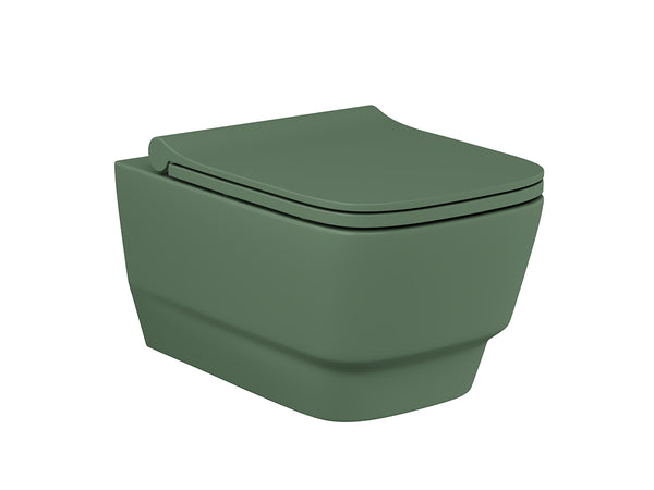 Lucco Bello Rimless Asma Klozet Seti Mat Yesil 53 cm