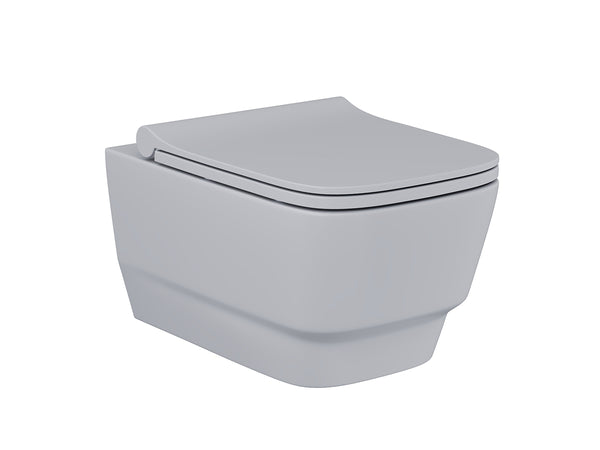 Lucco Bello Rimless Asma Klozet Seti Mat Gumus Gri 53 cm