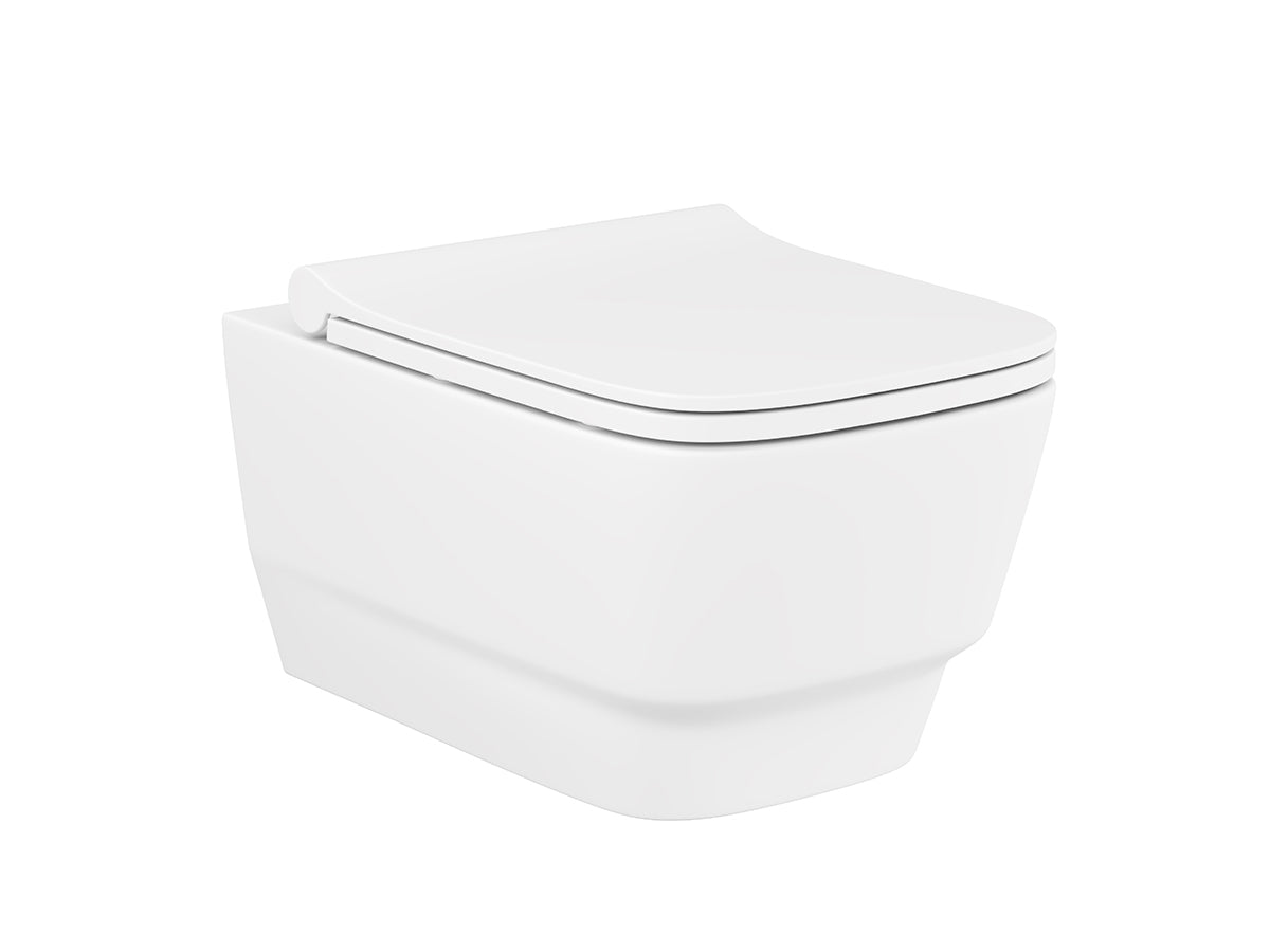 Lucco Bello Rimless Asma Klozet Seti Mat Beyaz, 53 cm