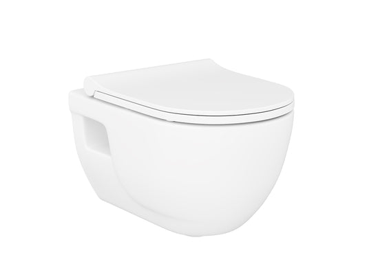 Lucco Brilla Rimless Asma Klozet Seti Parlak Beyaz, 53 cm