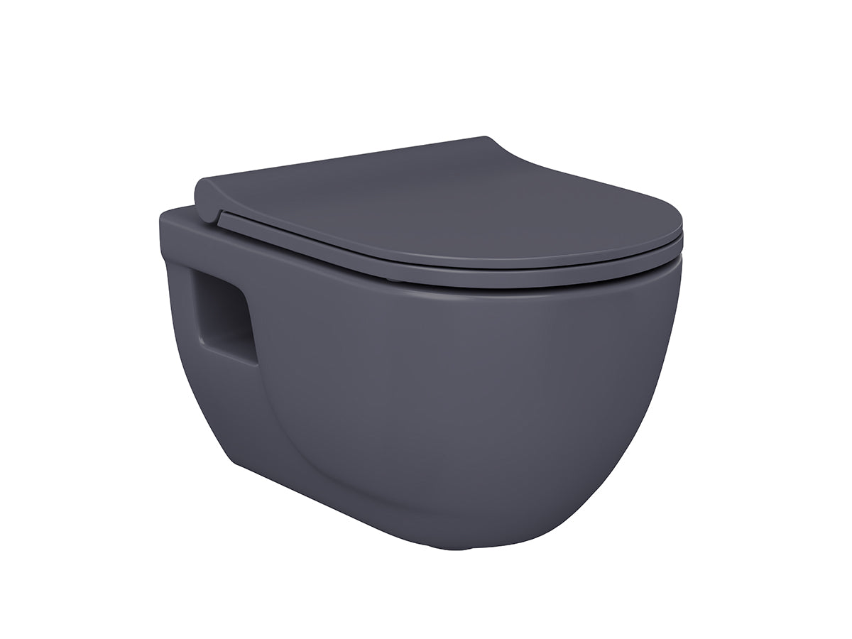 Lucco Brilla Rimless Asma Klozet Seti Mat Antrasit, 53 cm