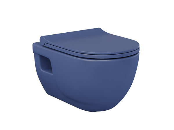 Lucco Brilla Rimless Asma Klozet Seti Mat Petrol Mavi, 53 cm