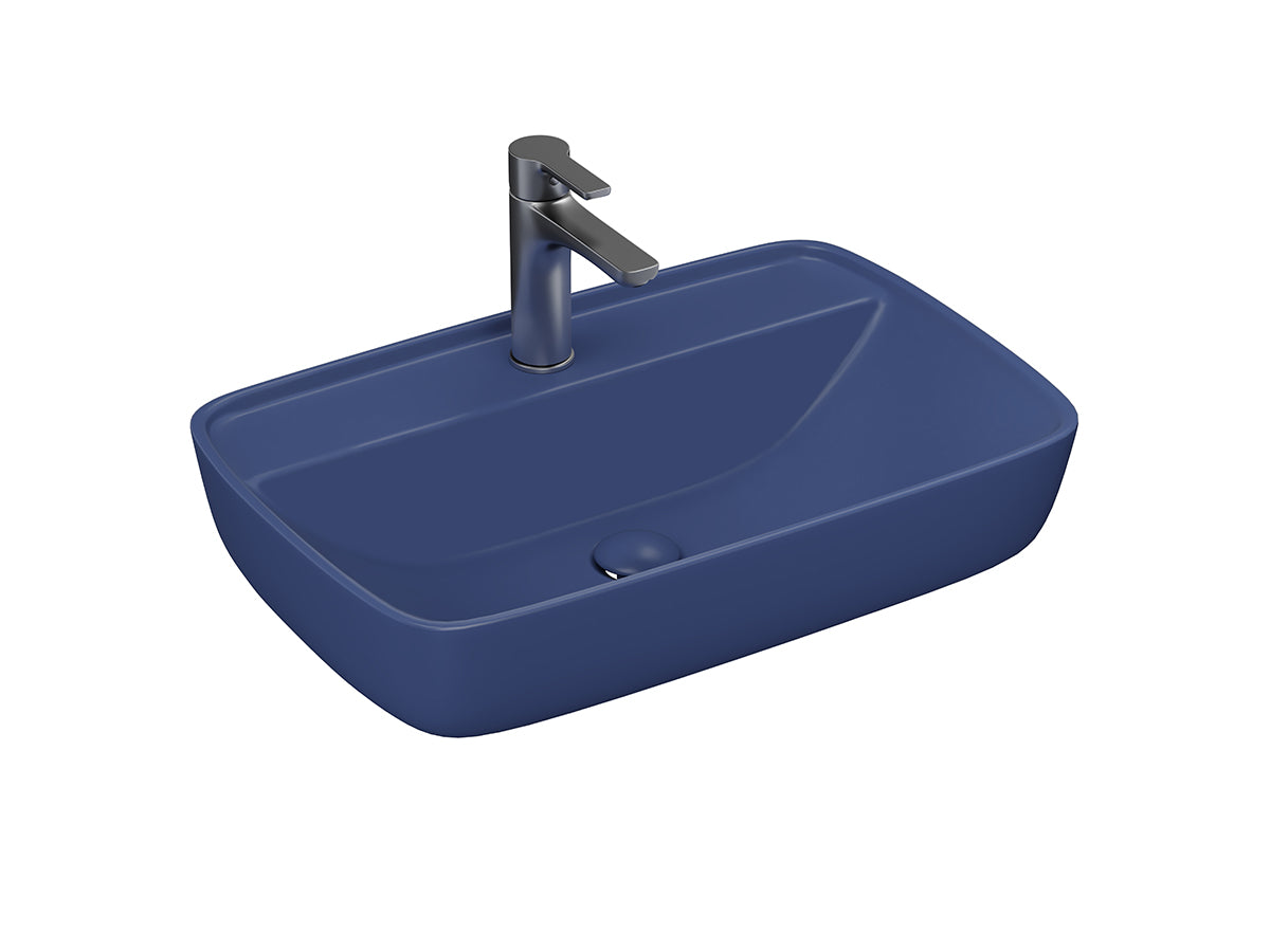 Lucco Vero Tezgah ustu Lavabo 60 cm, Mat Petrol Mavi