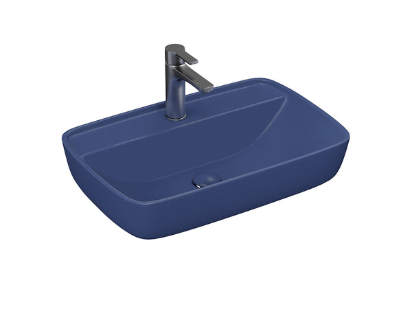 Lucco Vero Tezgah ustu Lavabo 60 cm, Mat Petrol Mavi