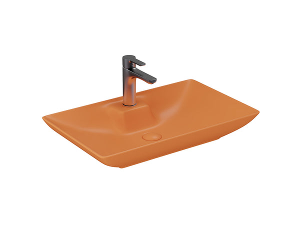 Lucco Perla Tezgah ustu Lavabo 65 cm, Mat Turuncu