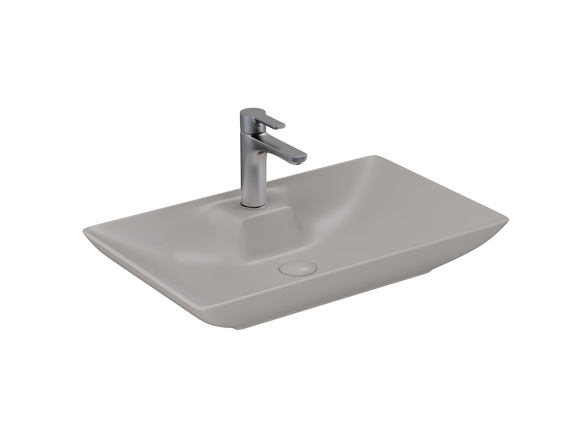 Lucco Perla Tezgah ustu Lavabo 65 cm, Mat Latte