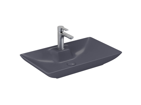 Lucco Perla Tezgah ustu Lavabo 65 cm, Mat Antrasit