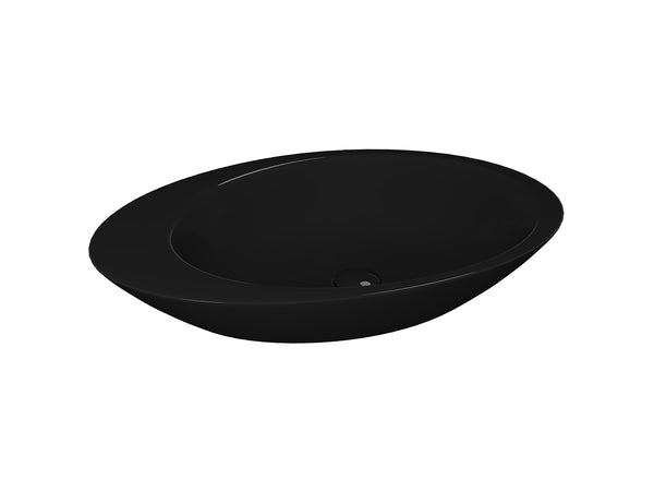 Lucco Gocce Çanak Lavabo 74 cm, Parlak Siyah