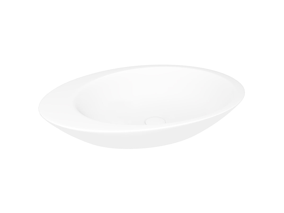 Lucco Gocce Çanak Lavabo 74 cm, Mat Beyaz