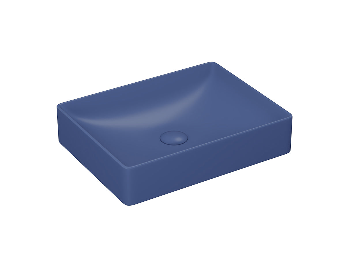 Lucco Square Çanak Lavabo 50 cm, Mat Petrol Mavi