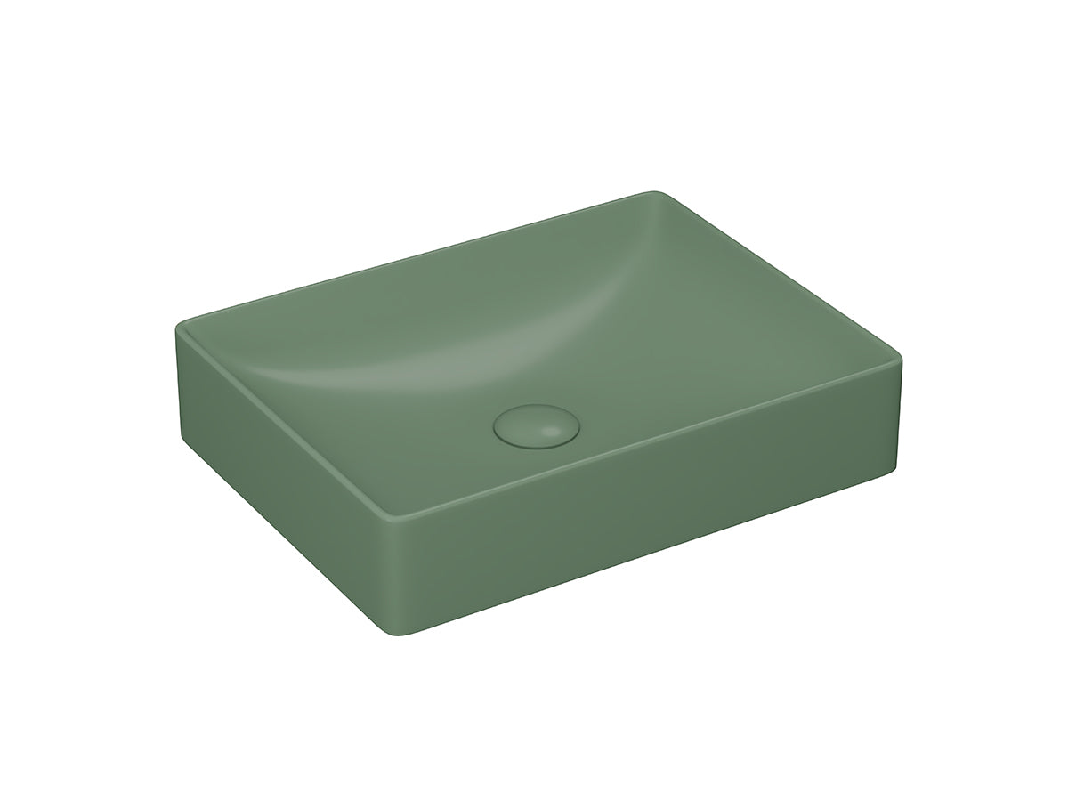 Lucco Square Çanak Lavabo 50 cm, Mat Yesil