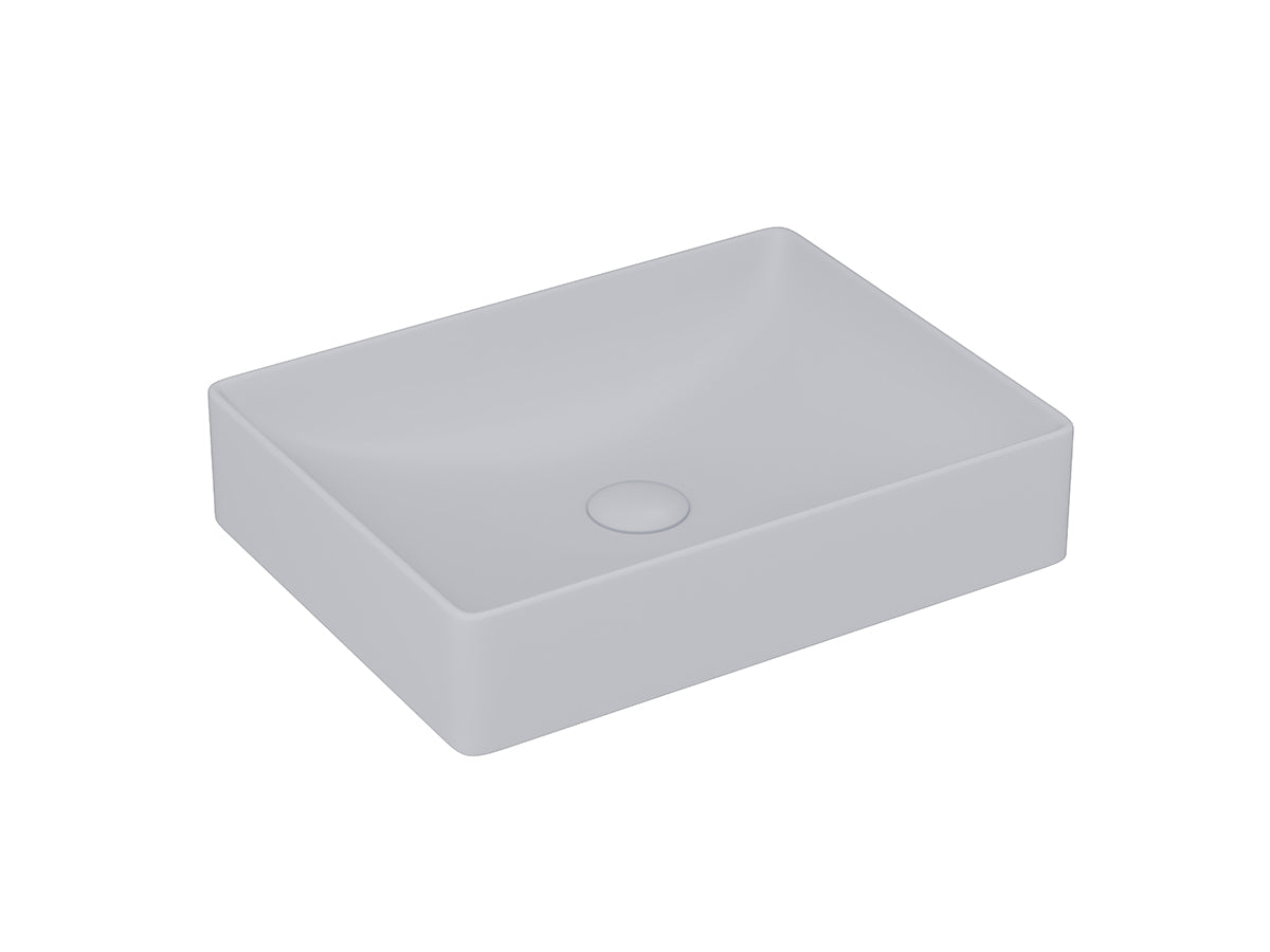 Lucco Square Çanak Lavabo 50 cm, Mat Gumus Gri