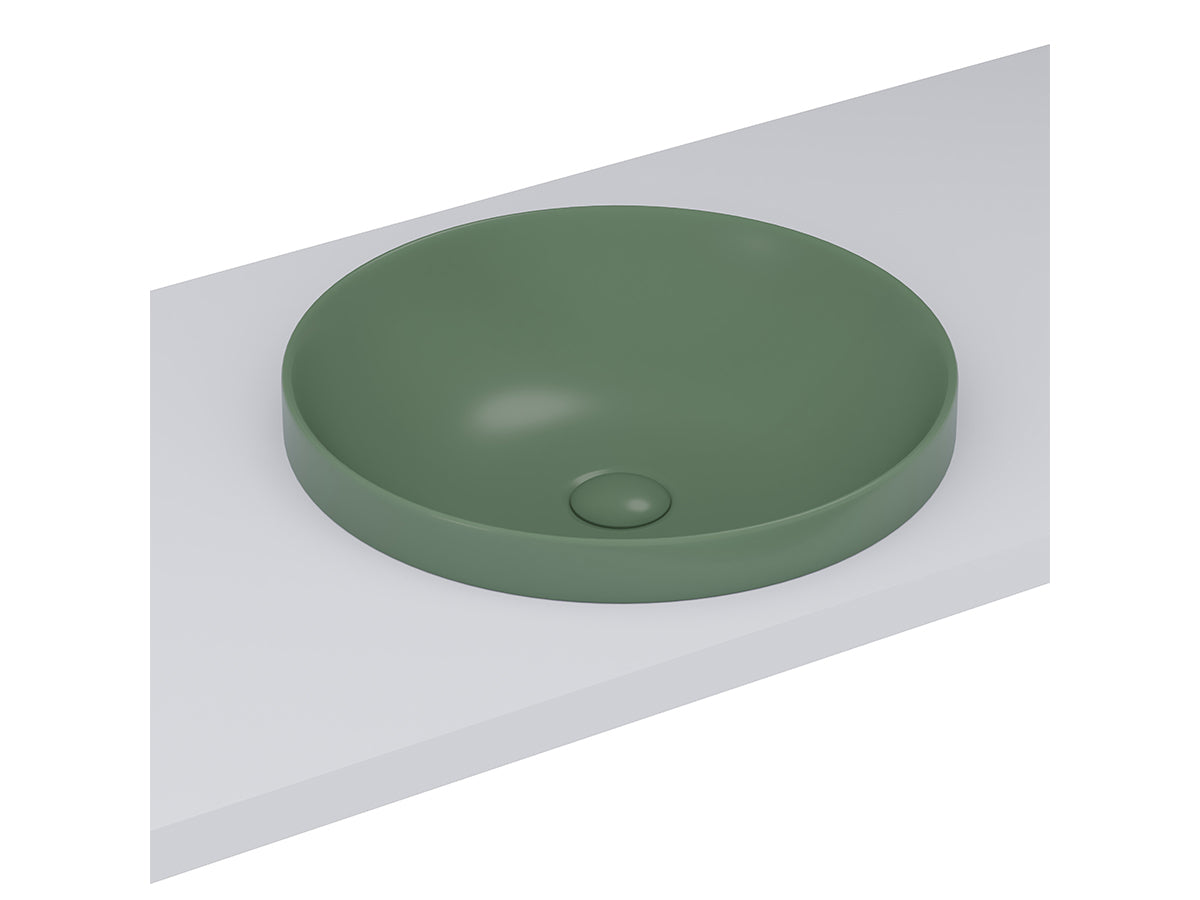 Lucco Laura Yarim Tezgah ustu Lavabo 43 cm, Mat Yesil