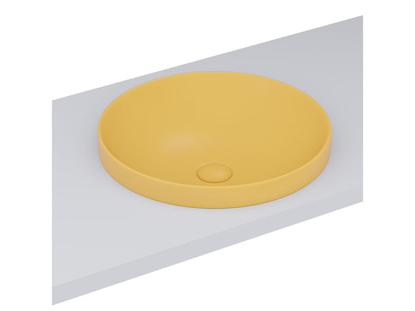 Lucco Laura Yarim Tezgah ustu Lavabo 43 cm, Mat Hardal Sari