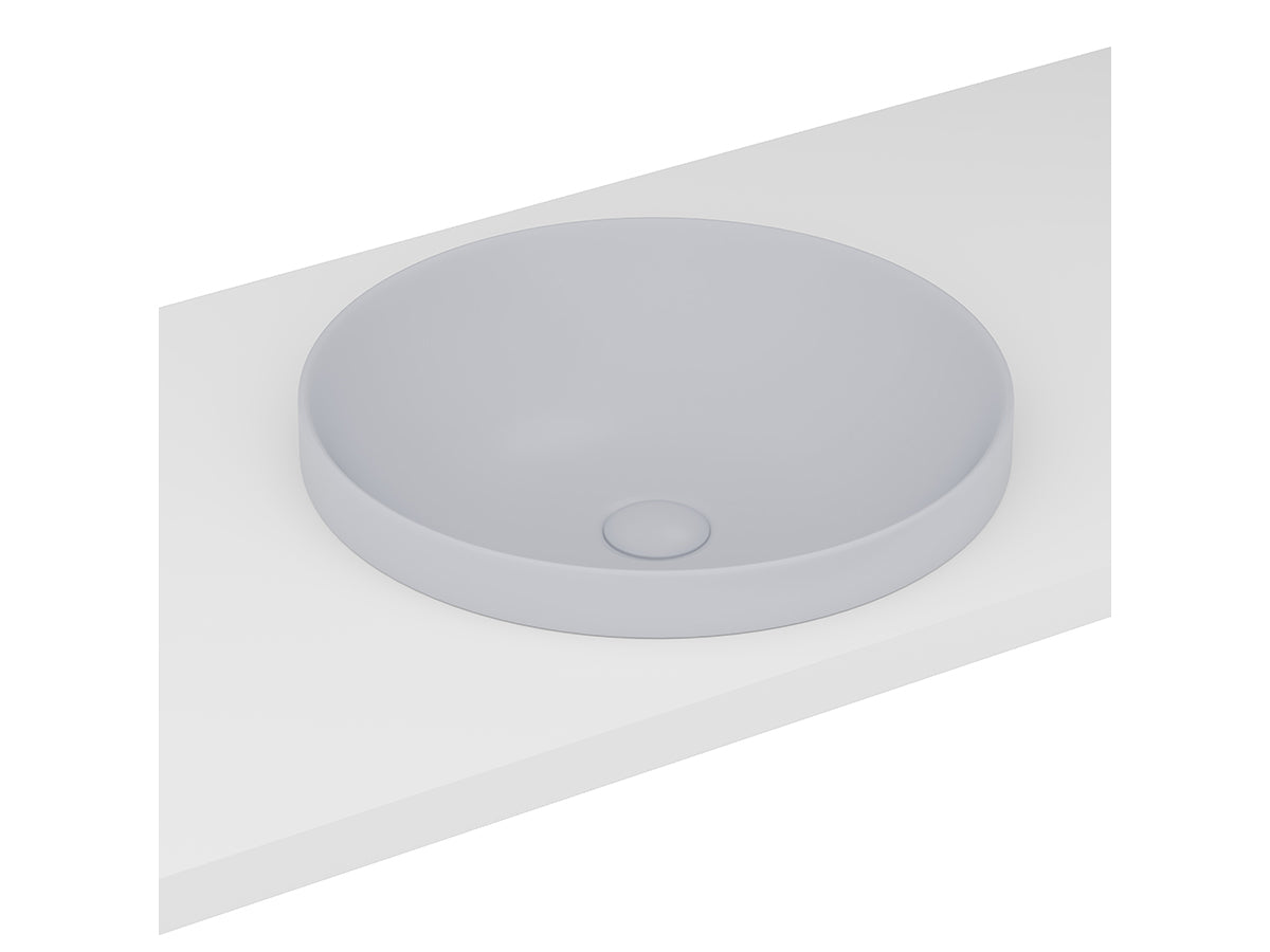 Lucco Laura Yarim Tezgah ustu Lavabo 43 cm, Mat Gumus Gri