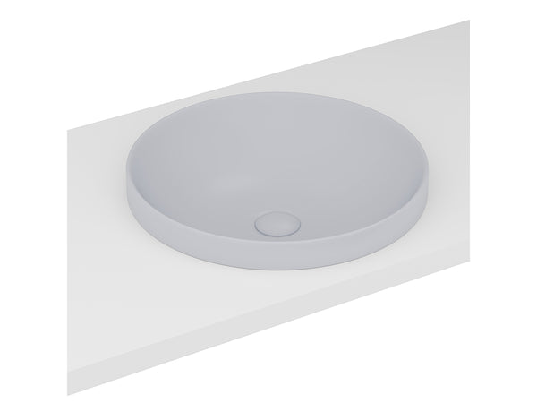 Lucco Laura Yarim Tezgah ustu Lavabo 43 cm, Mat Gumus Gri