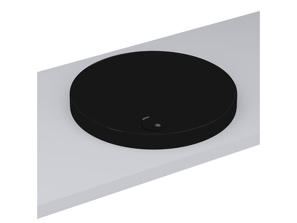 Lucco Laura Yarim Tezgah ustu Lavabo 43 cm, Parlak Siyah