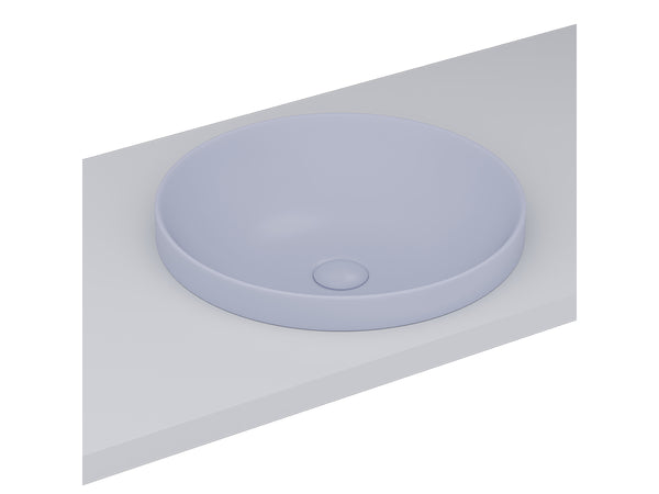 Lucco Laura Yarim Tezgah ustu Lavabo 43 cm, Mat Buz Mavi