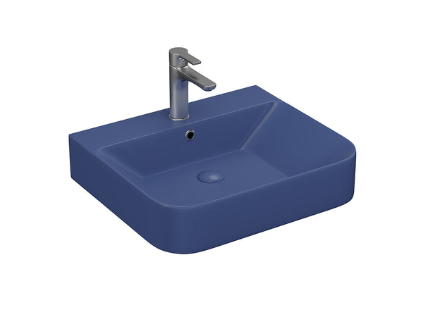 Lucco Allecra Tezgah ustu Lavabo 55 cm, Mat Petrol Mavi