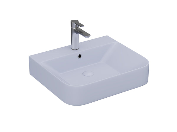 Lucco Allecra Tezgah ustu Lavabo 55 cm, Mat Buz Mavi