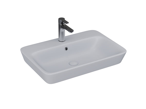 Lucco Mita Tezgah ustu Lavabo 65 cm, Mat Gumus Gri
