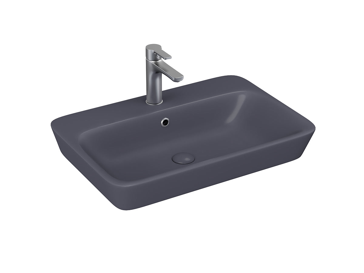 Lucco Mita Tezgah ustu Lavabo 65 cm, Mat Antrasit