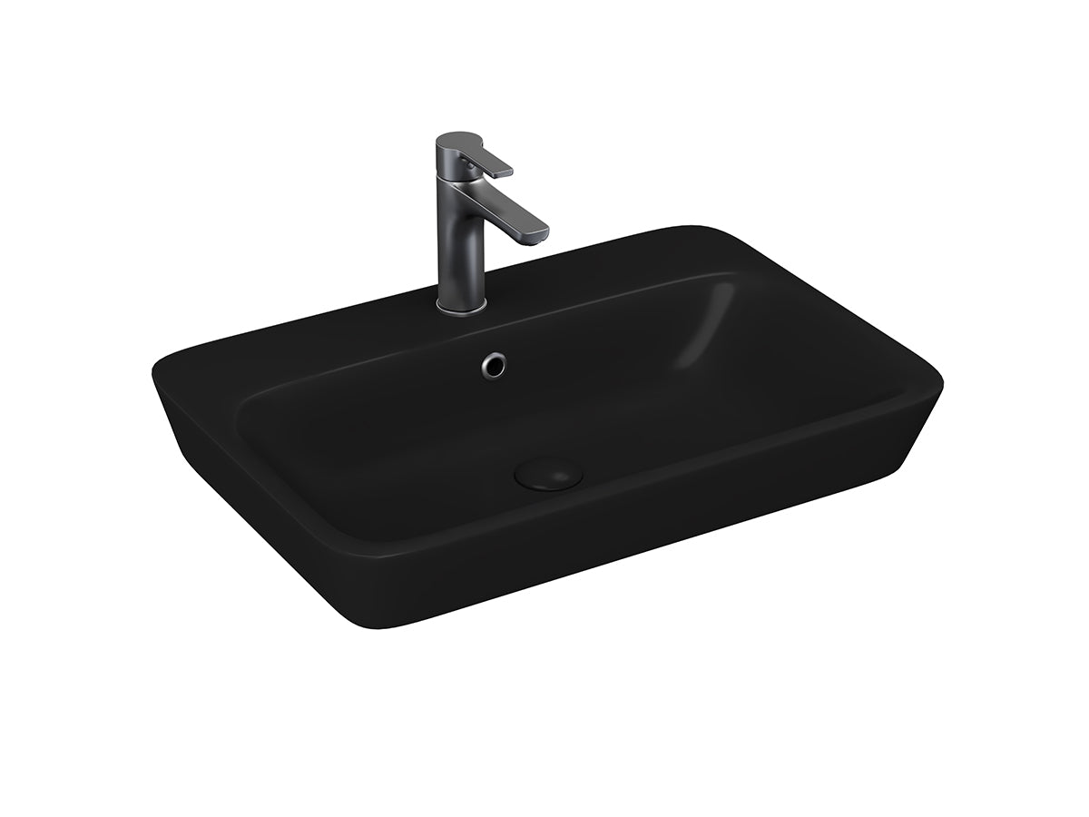 Lucco Mita Tezgah ustu Lavabo 65 cm, Mat Siyah