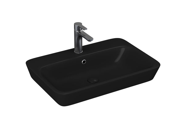 Lucco Mita Tezgah ustu Lavabo 65 cm, Mat Siyah