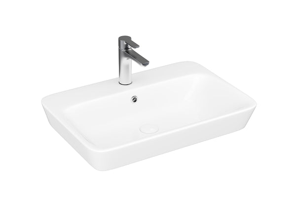 Lucco Mita Tezgah ustu Lavabo 65 cm, Parlak Beyaz